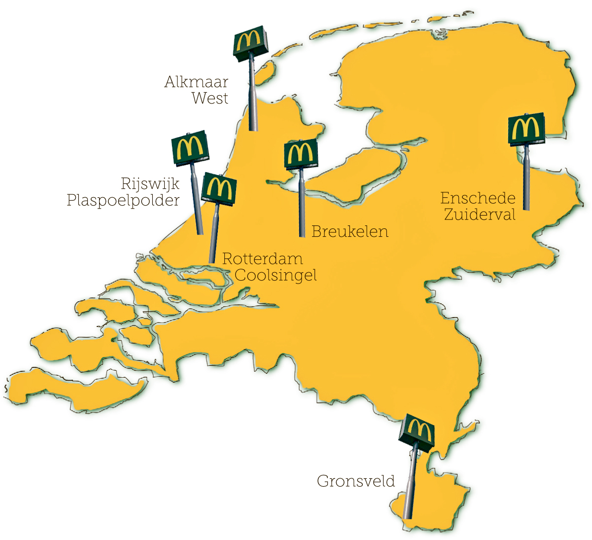 De zes nieuwe restaurantopeningen van McDonald's in 2014 leverden in totaal zo’n 500 nieuwe banen op. Bron: FranchiseFormules.NL