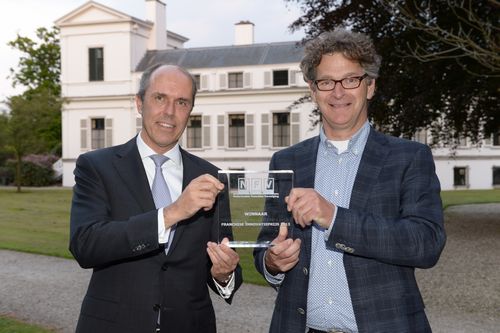 v.l.n.r.: Ruud van Dusschoten,  directeur ING Grootbedrijf en Instellingen en Max Prudon, mede-oprichter van Binnenstadservice